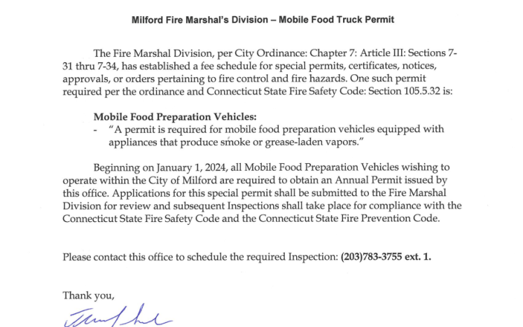 Mobile food truck permit